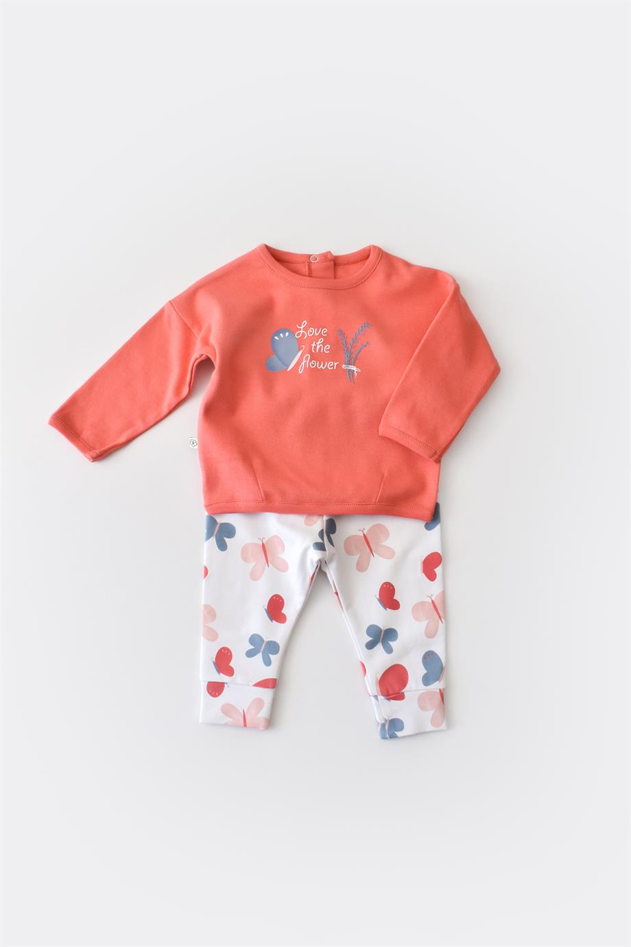 BİORGANİC WİLD FLOWERS 2Lİ TAKIM CORAL SET