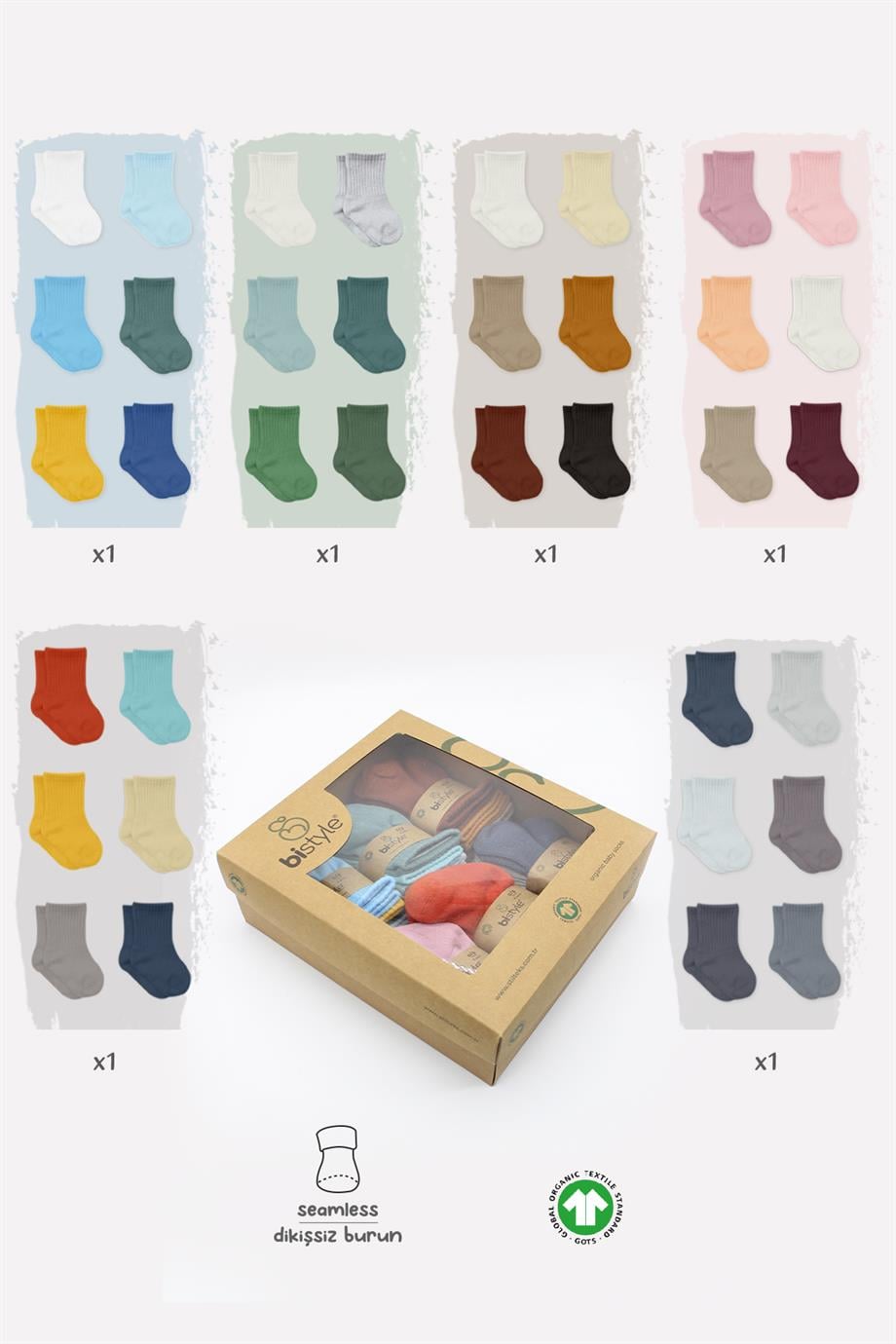 BİSTYLE COLORS 6LI PENYE DÜZ SOKET 24-36 SET
