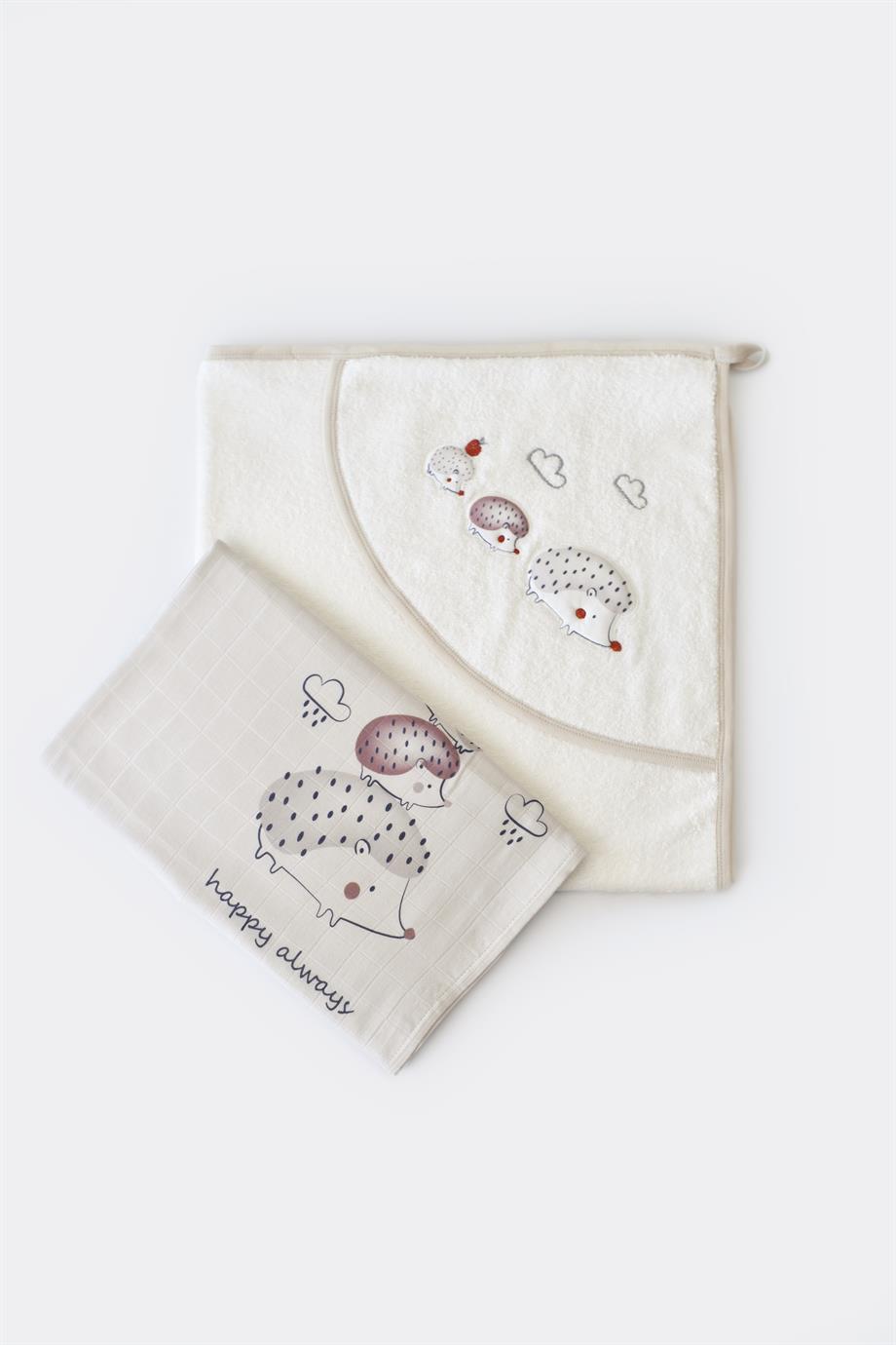 BİBABY CLOUDS ARE HAPPY BAMBU HAVLU MÜSLİN SET