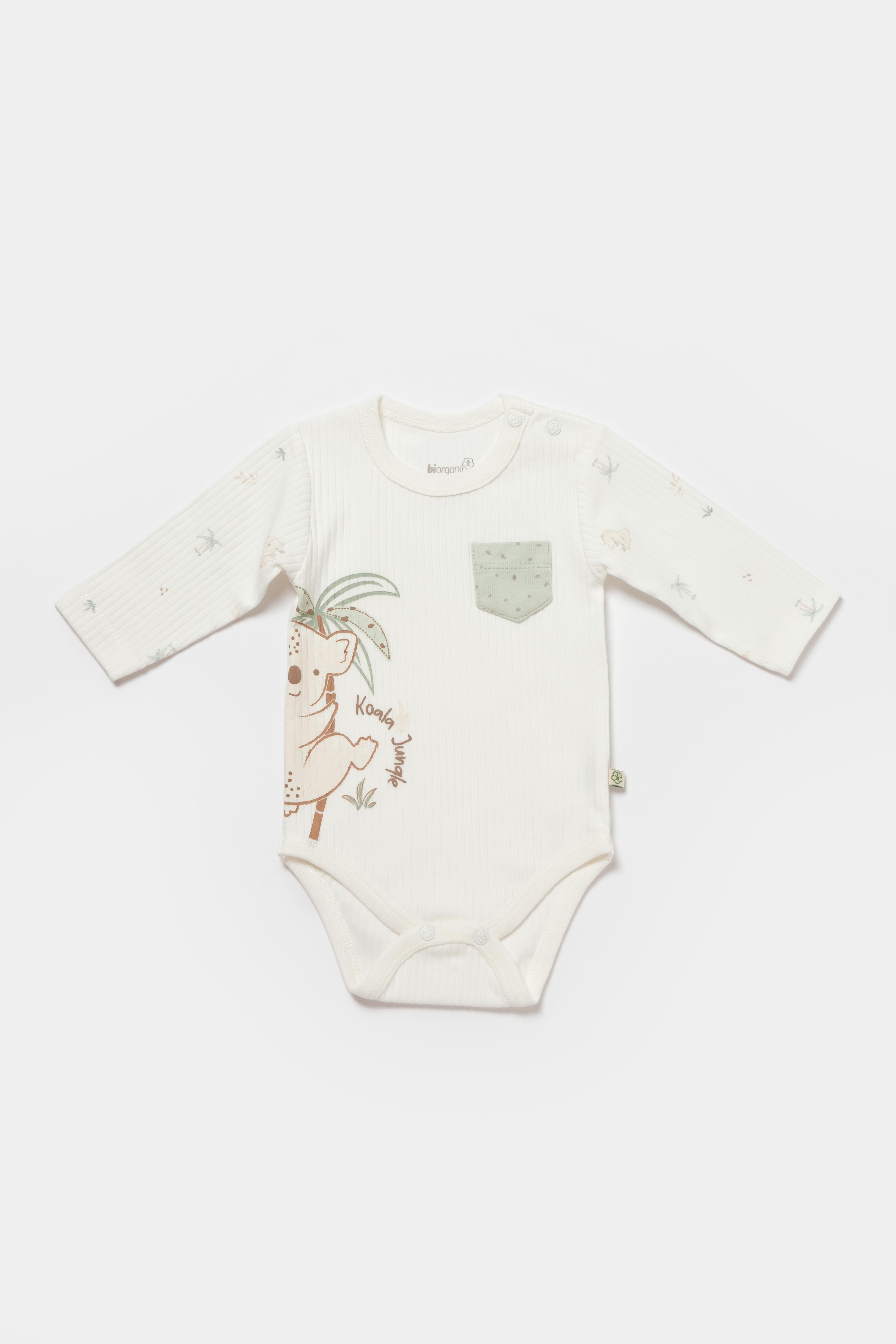 BİORGANİC KOALA JUNGLE BODY LONG SLEEVE MINT SET