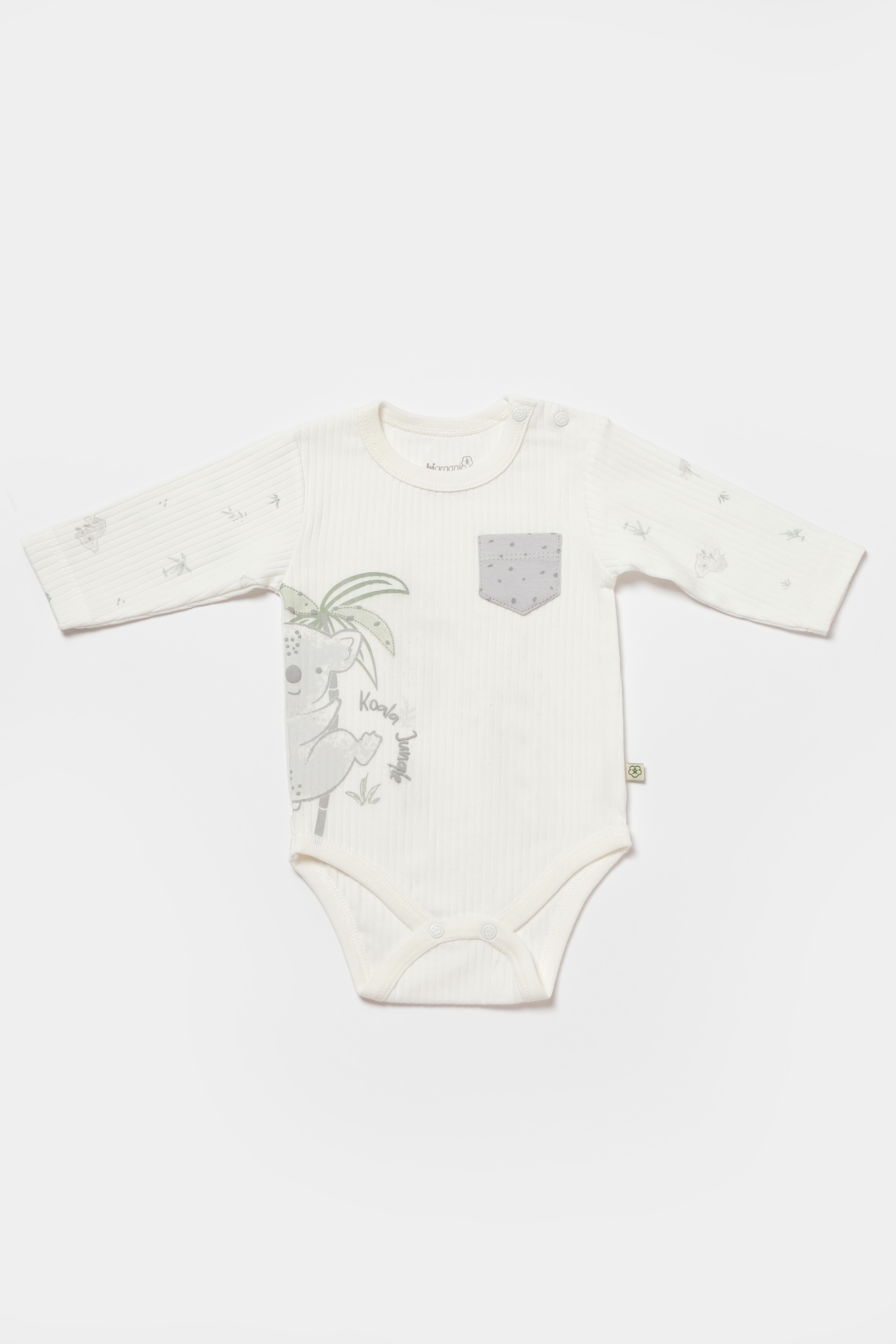 BİORGANİC KOALA JUNGLE BODY LONG SLEEVE GRAY SET