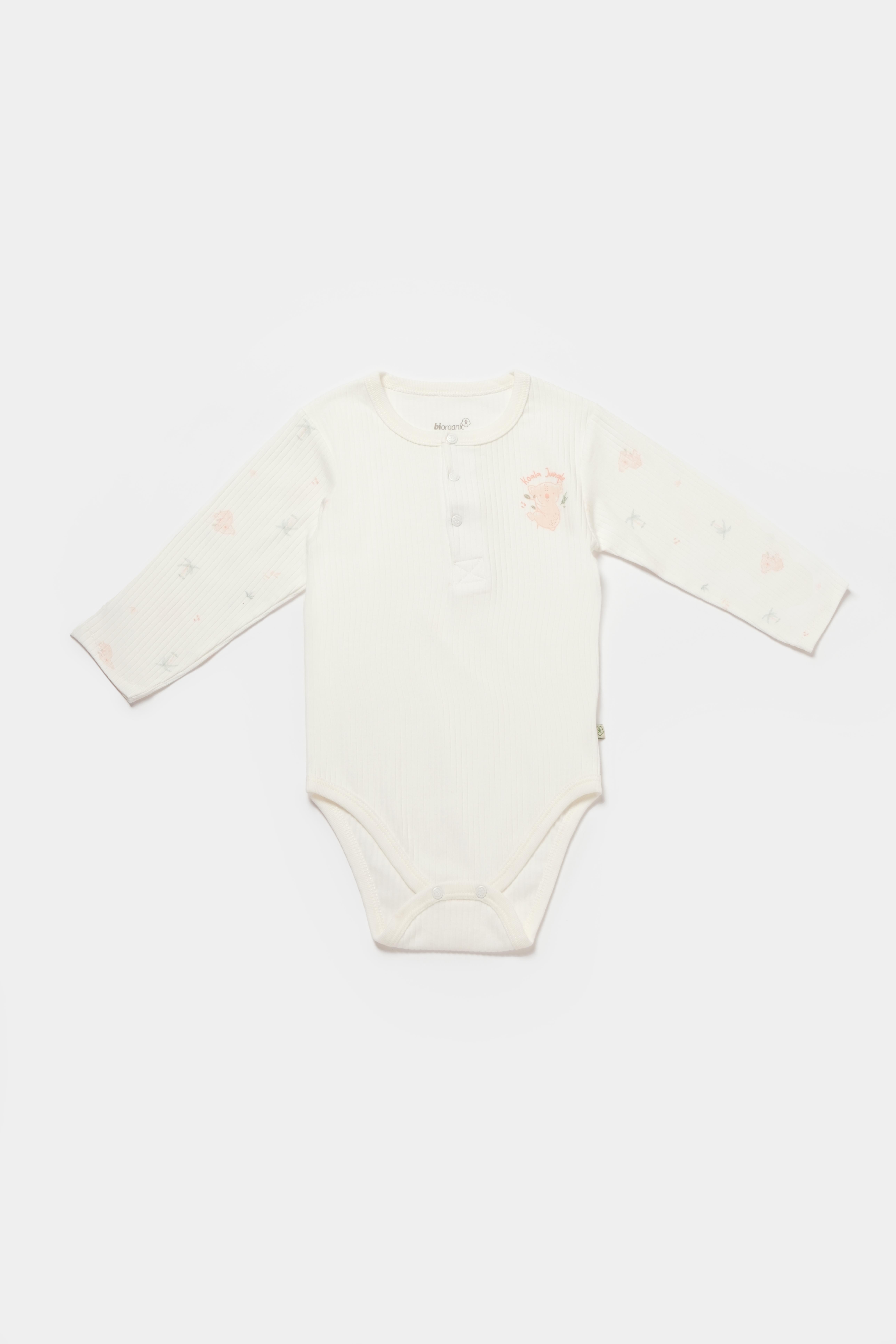 BİORGANİC KOALA JUNGLE  BODY LONG SLEEVE PINK SET