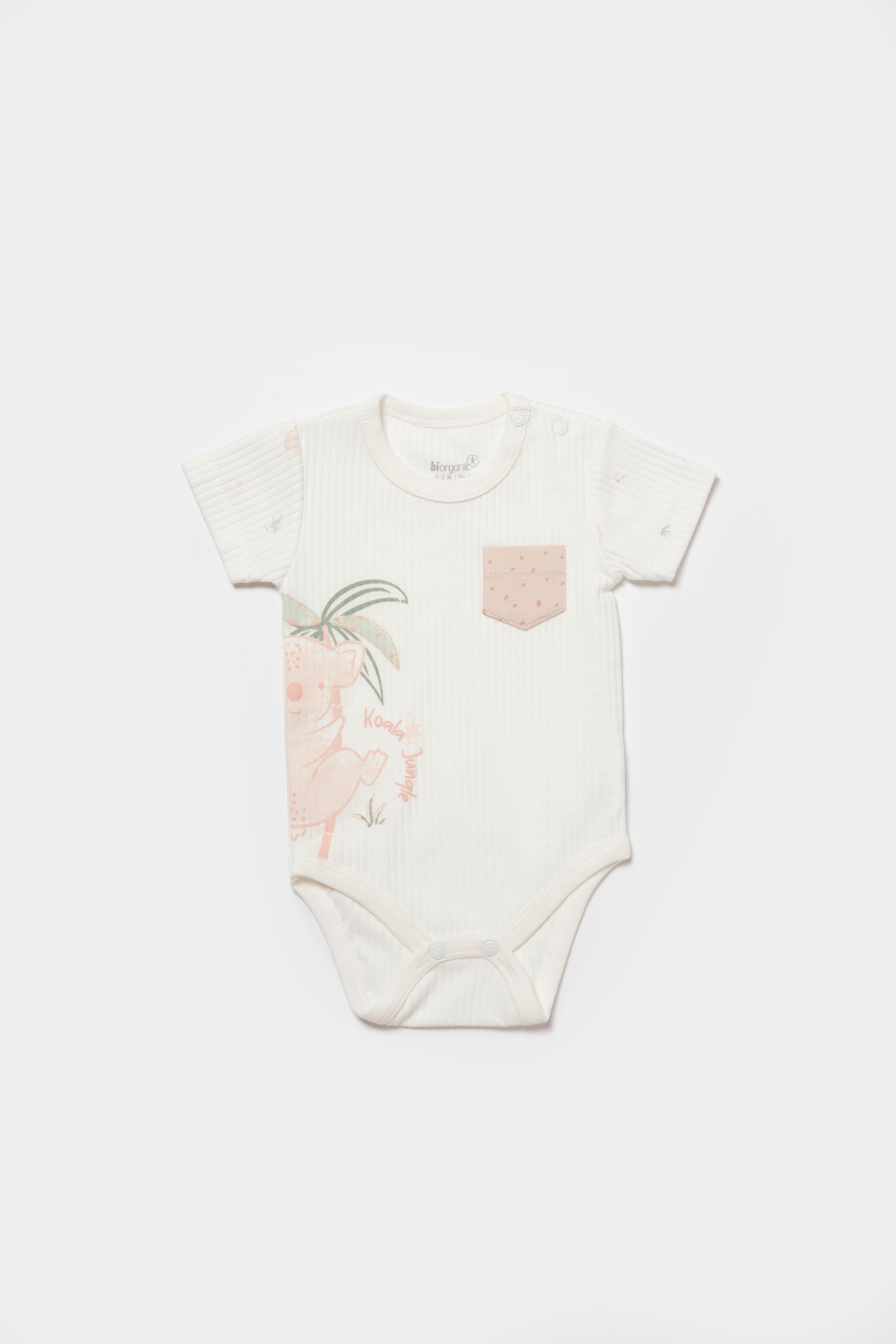 BİORGANİC KOALA JUNGLE BODY SHORT SLEEVE PINK SET