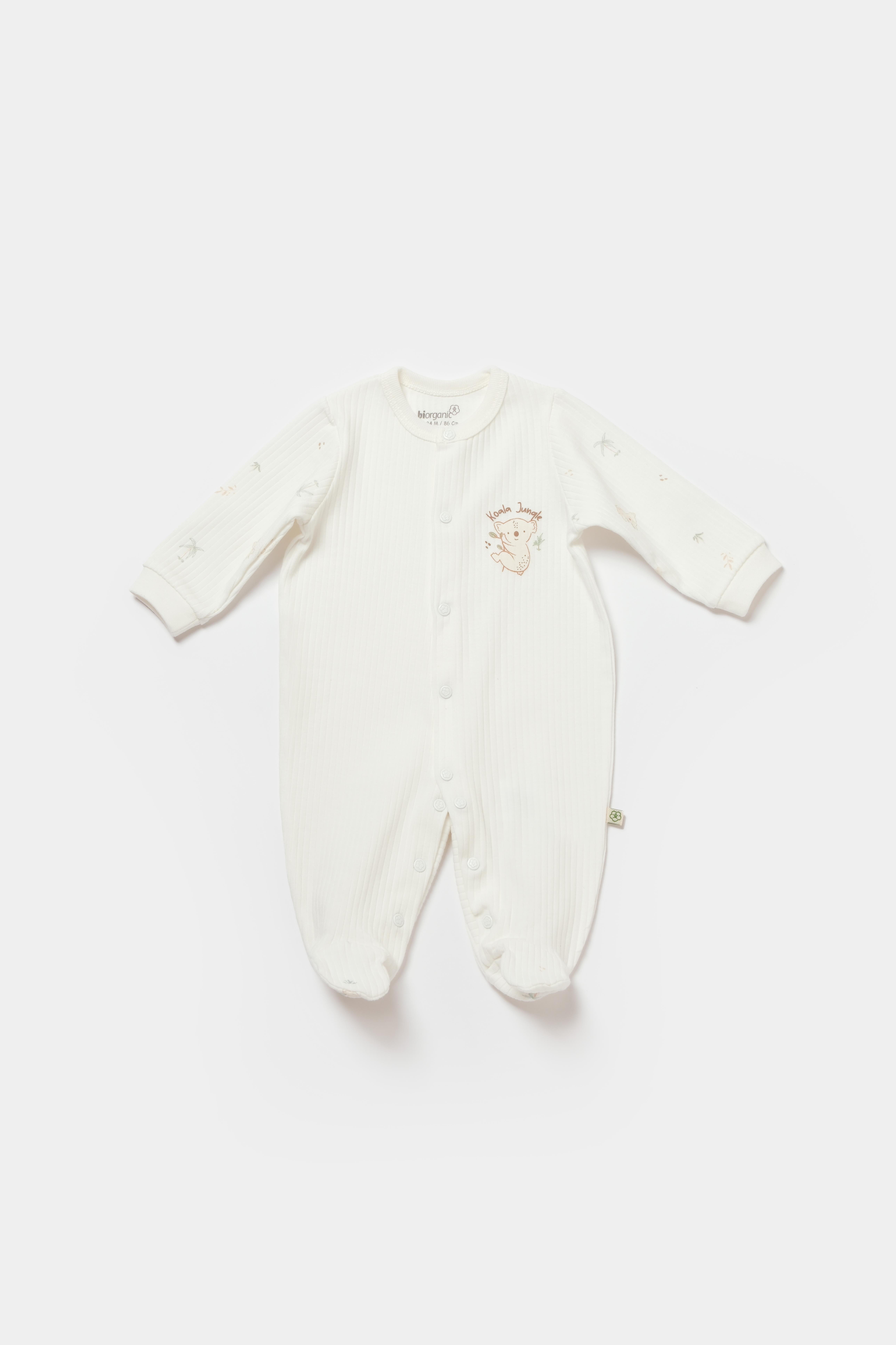 BİORGANİC KOALA JUNGLE NEWBORN ROMPER MINT SET