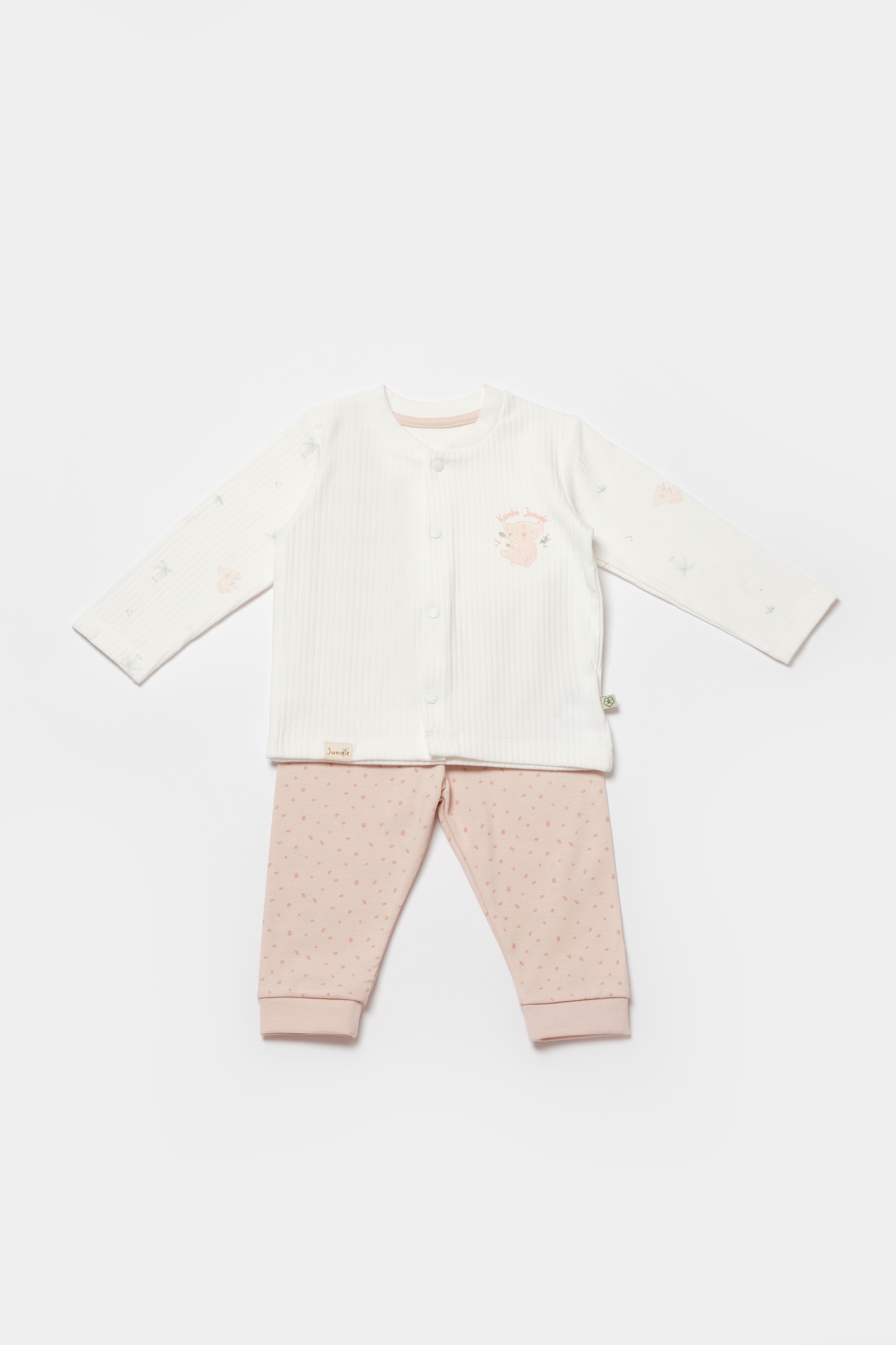 BİORGANİC KOALA JUNGLE PYJAMAS SET PINK SET