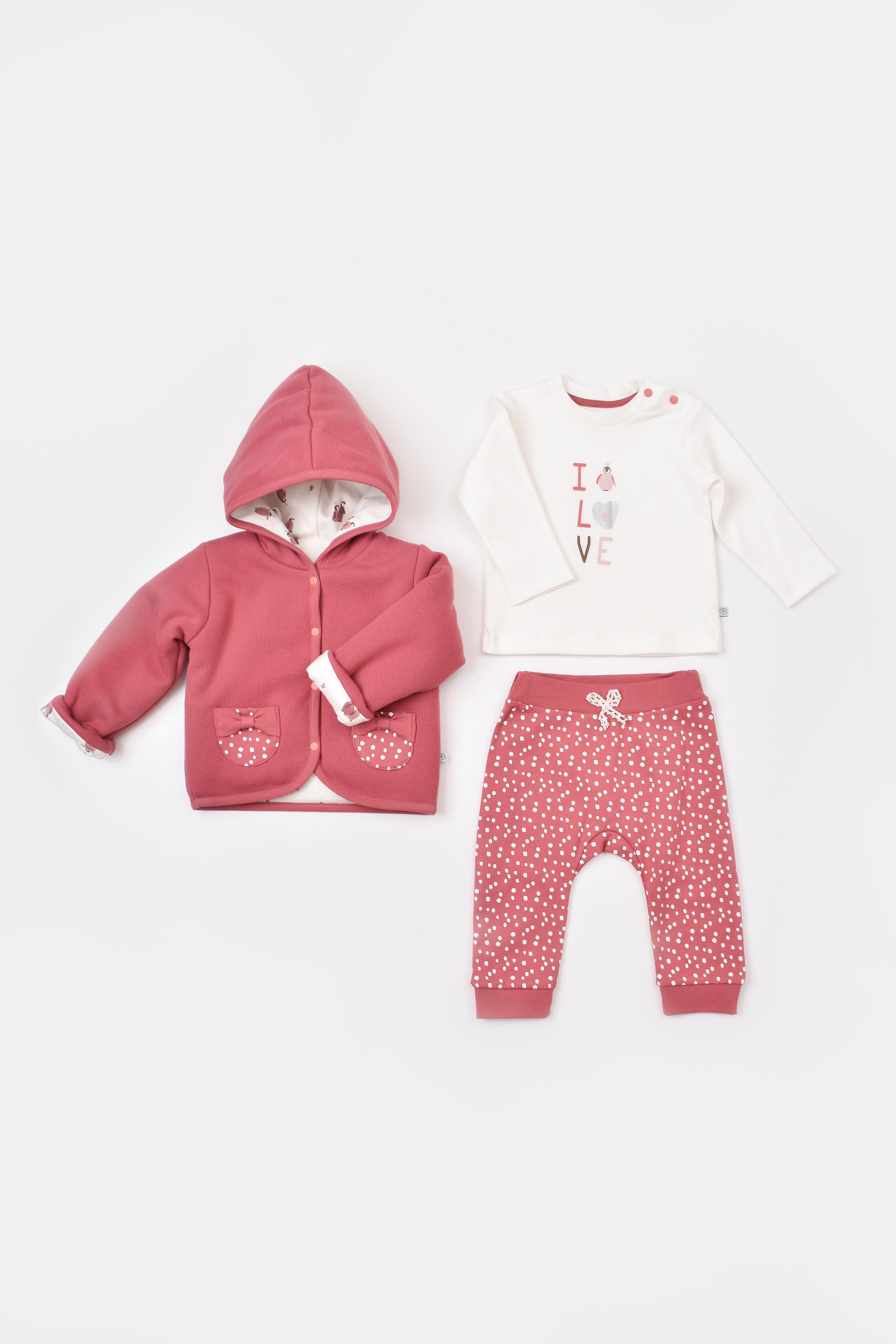 BİORGANİC LİTTLE LOVE 3LÜ TAKIM ROSE DRY SET
