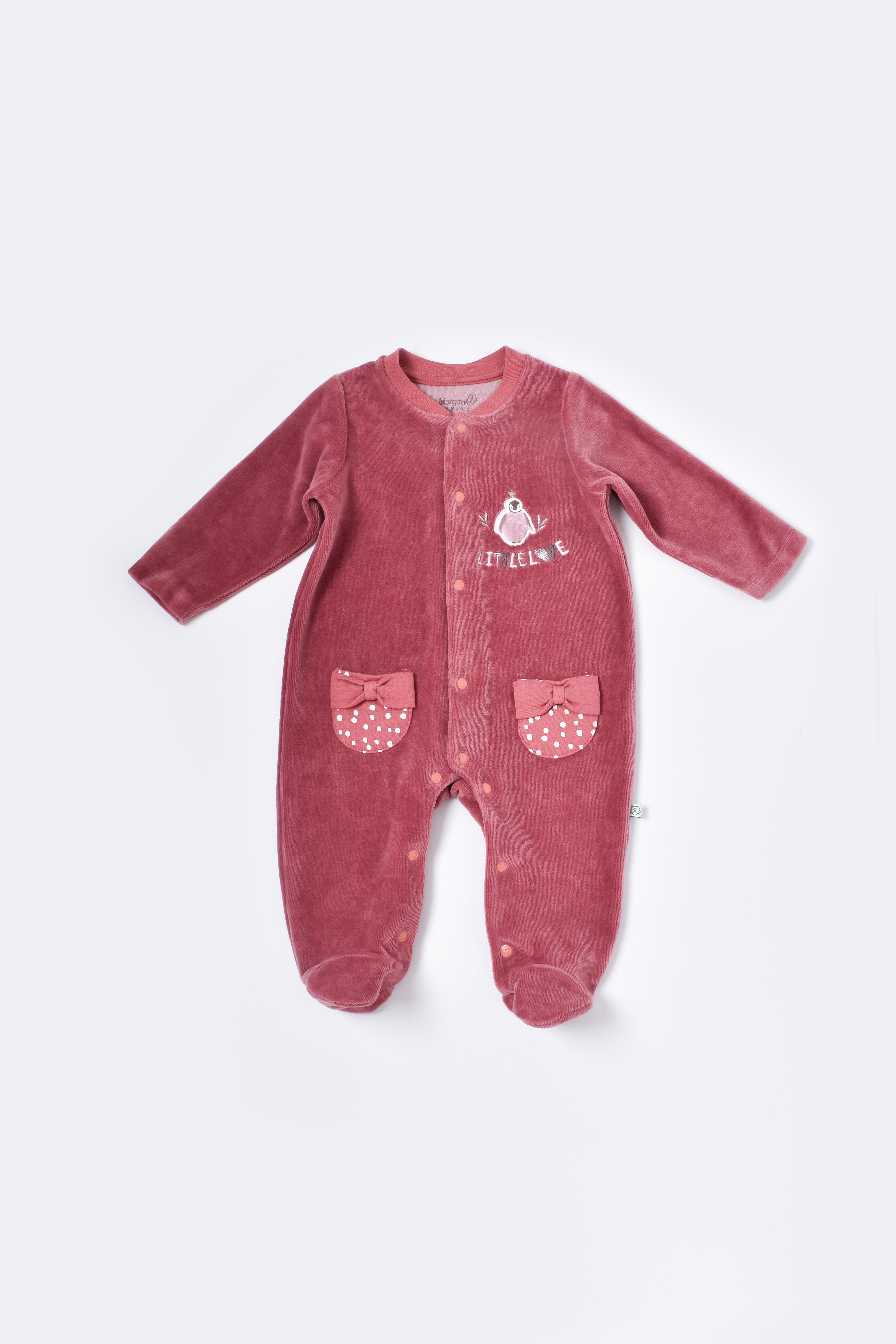 BİORGANİC LİTTLE LOVE KADİFE TULUM ROSE DRY SET
