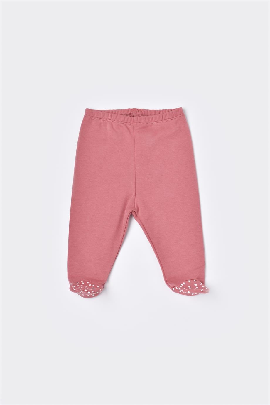 BİORGANİC LİTTLE LOVE PATİKLİ PANTOLON ROSE DRY SET