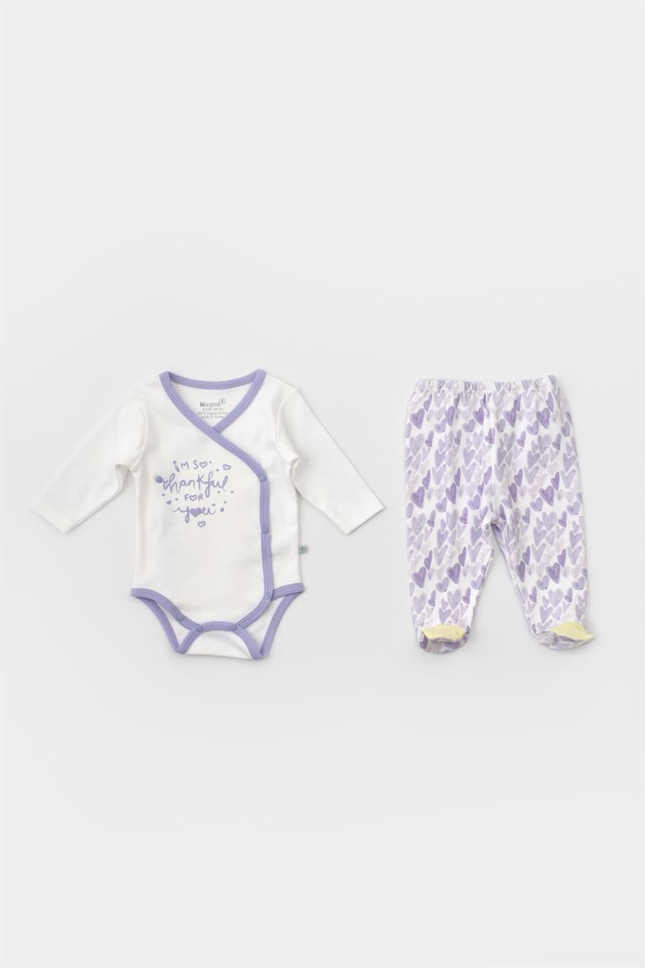 BİORGANİC LOVE YOU BABY BADİLİ ALT YELLOW LAVENDER SET