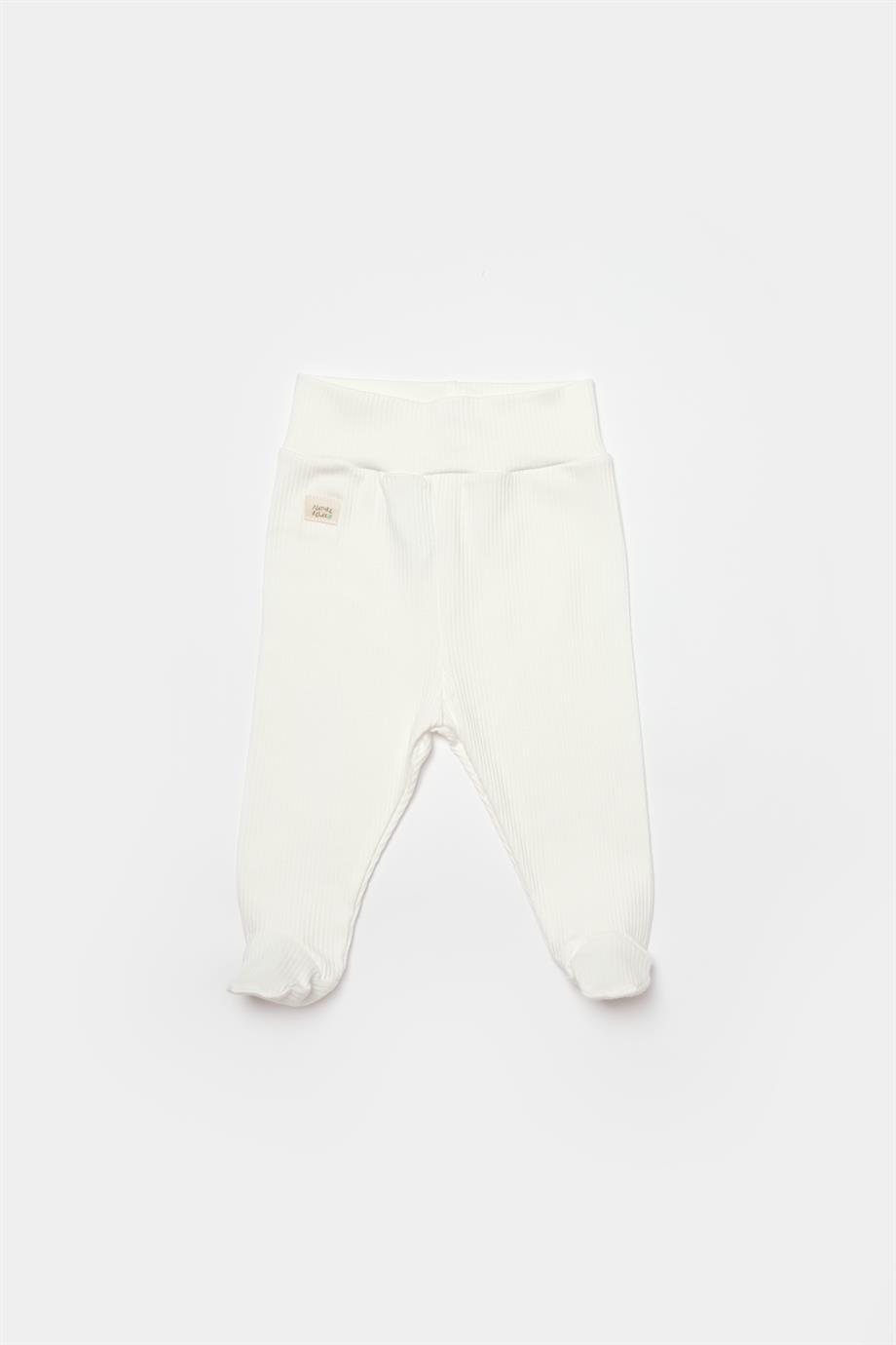 BİORGANİC MODAL NATURE RELAX TROUSERS WİTH FEET ECRU SET