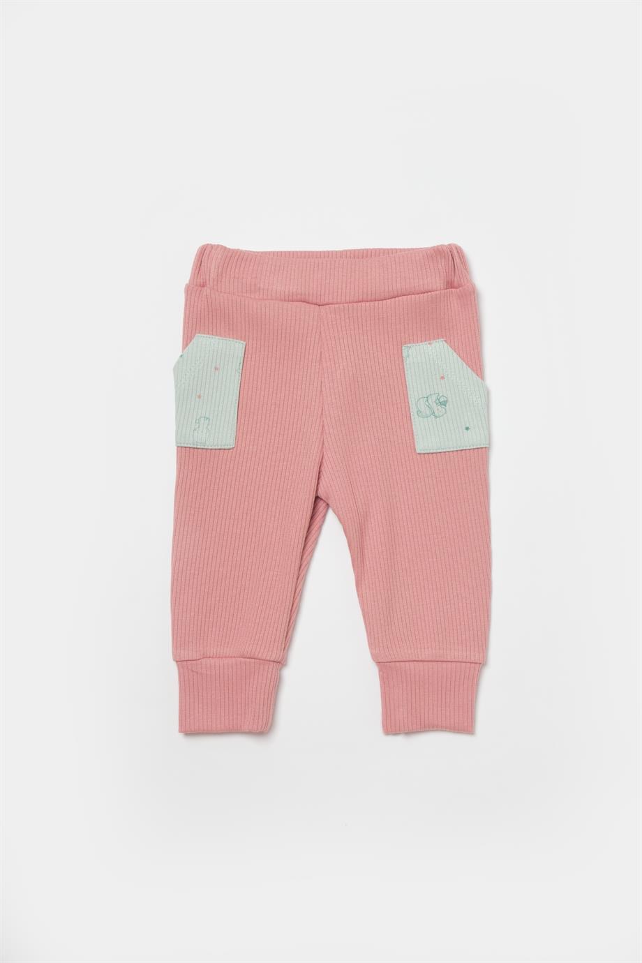 BİORGANİC MODAL PLAY WITH ME TROUSERS MINT-ROSE SET