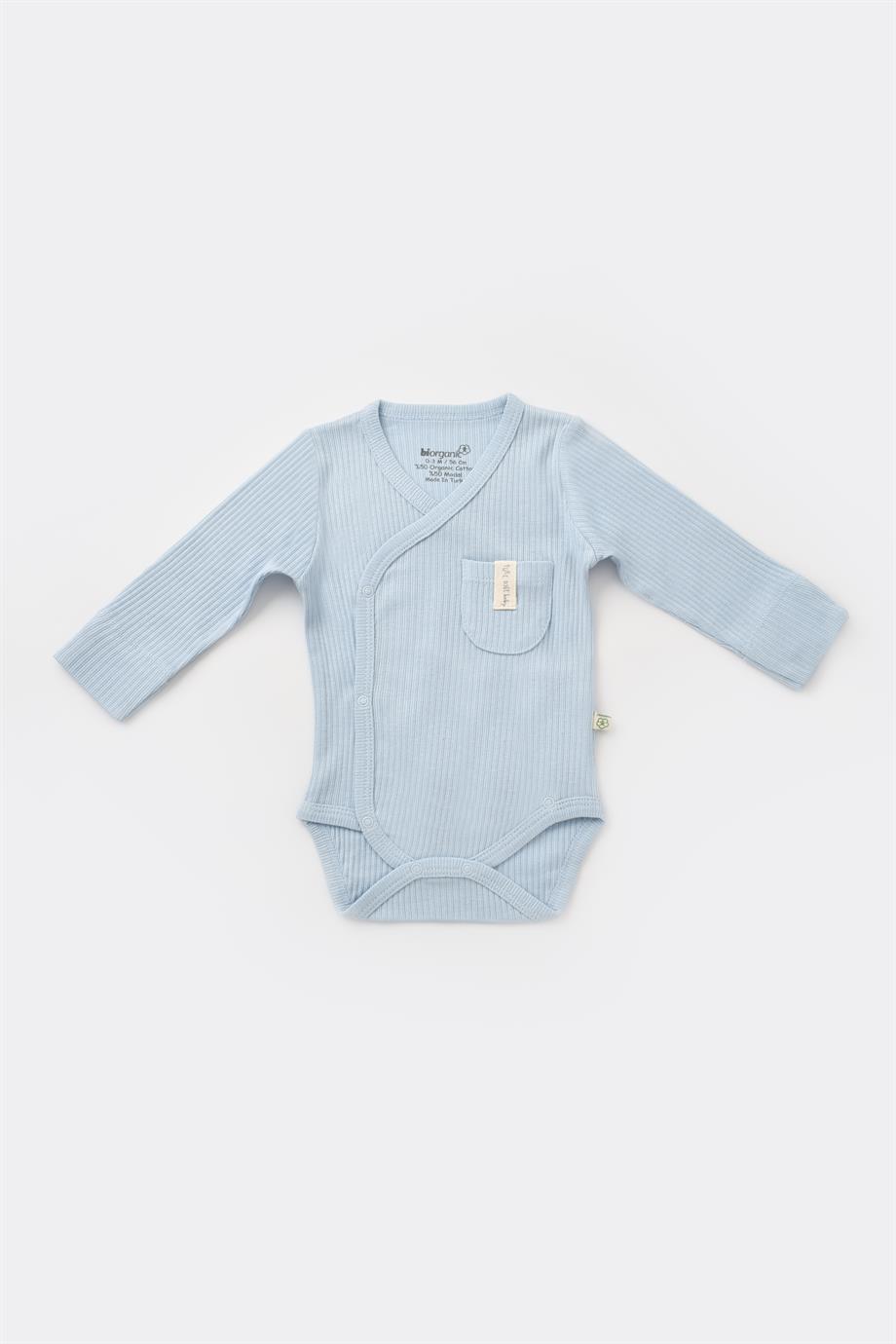 BİORGANİC SOFT MODAL ELDİVENLİ KRAVUZE BODY MAVİ SET