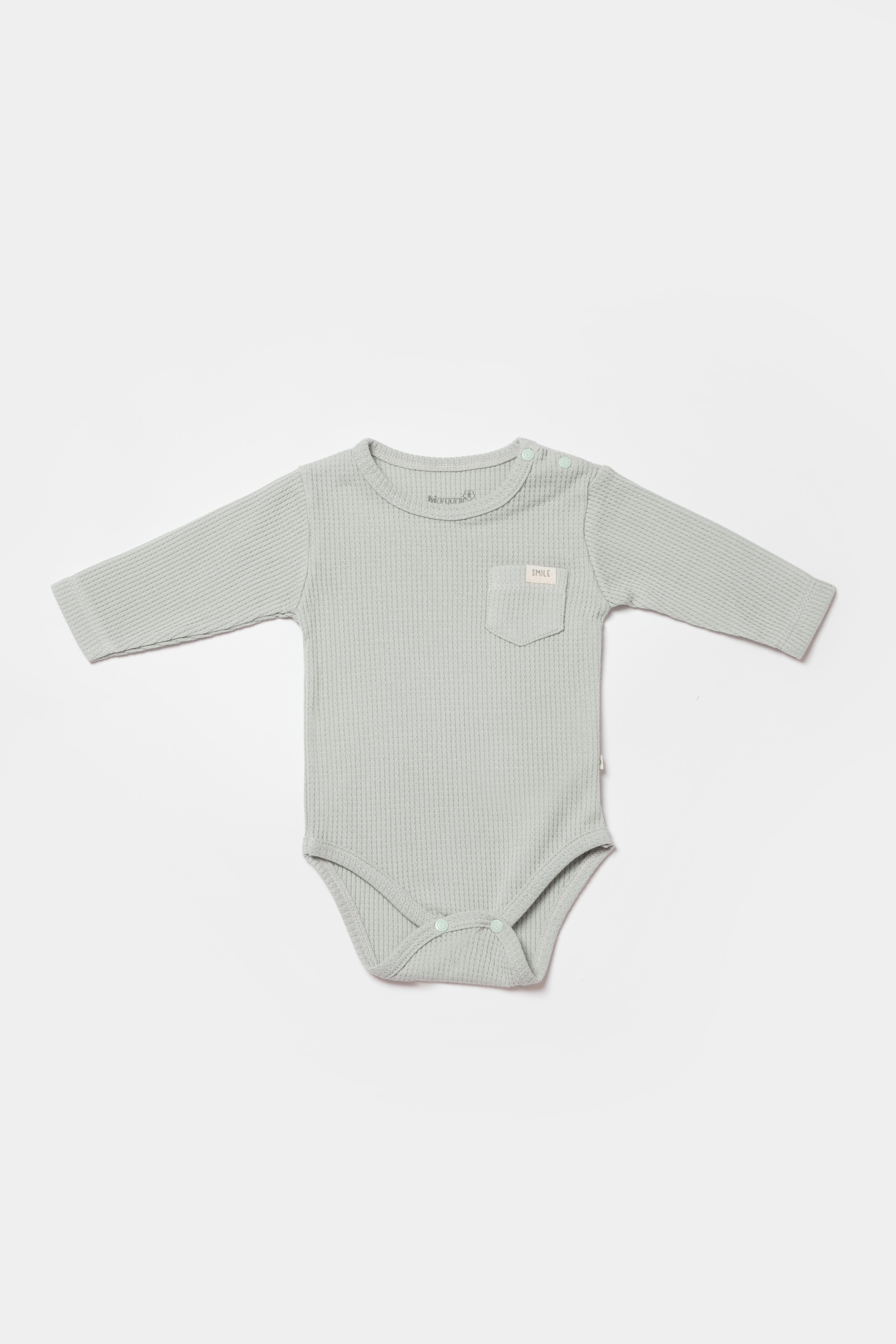BİORGANİC WAFFLE SMILE BODY LONG SLEEVE MINT SET