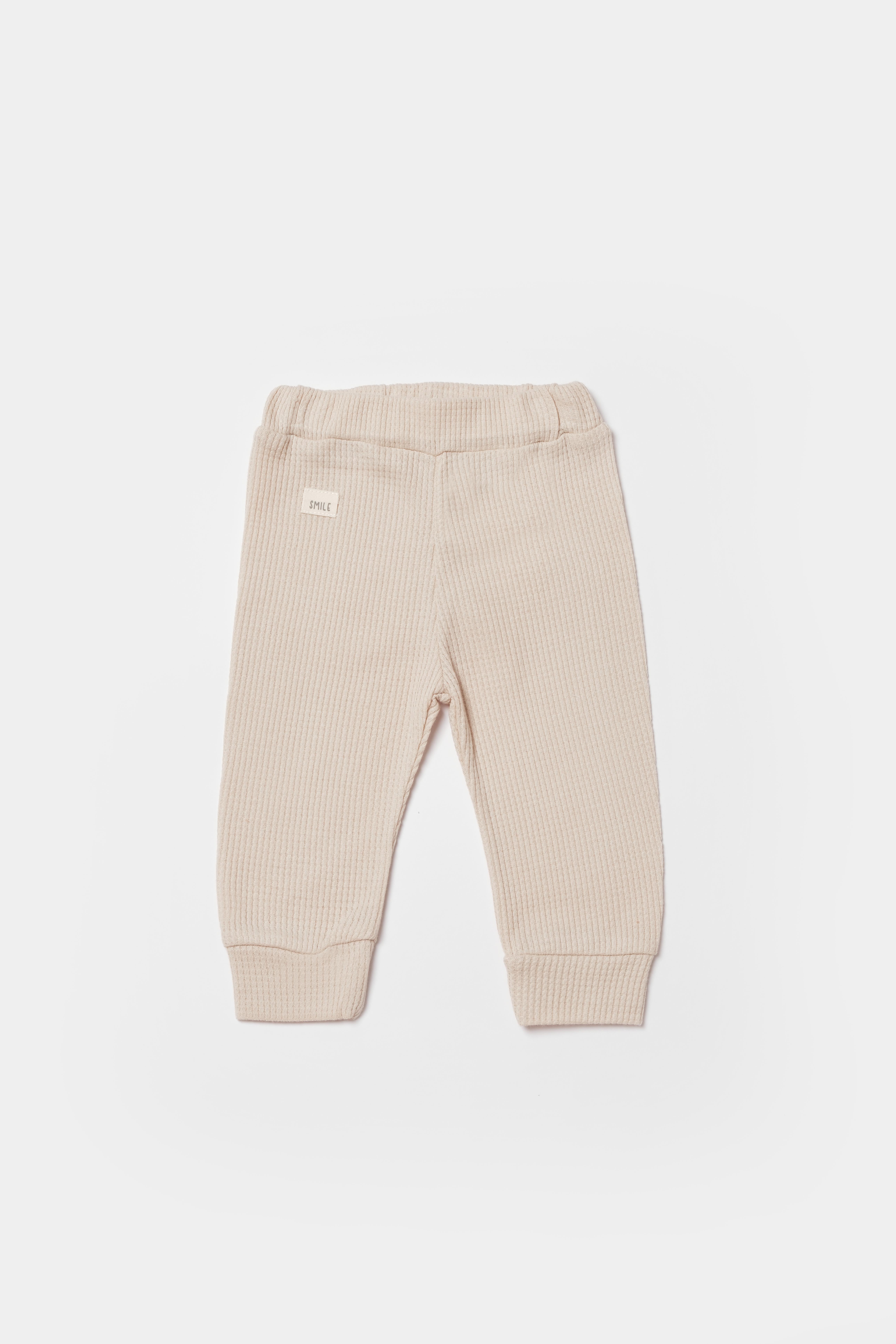 BİORGANİC WAFFLE SMILE TROUSERS BEIGE SET