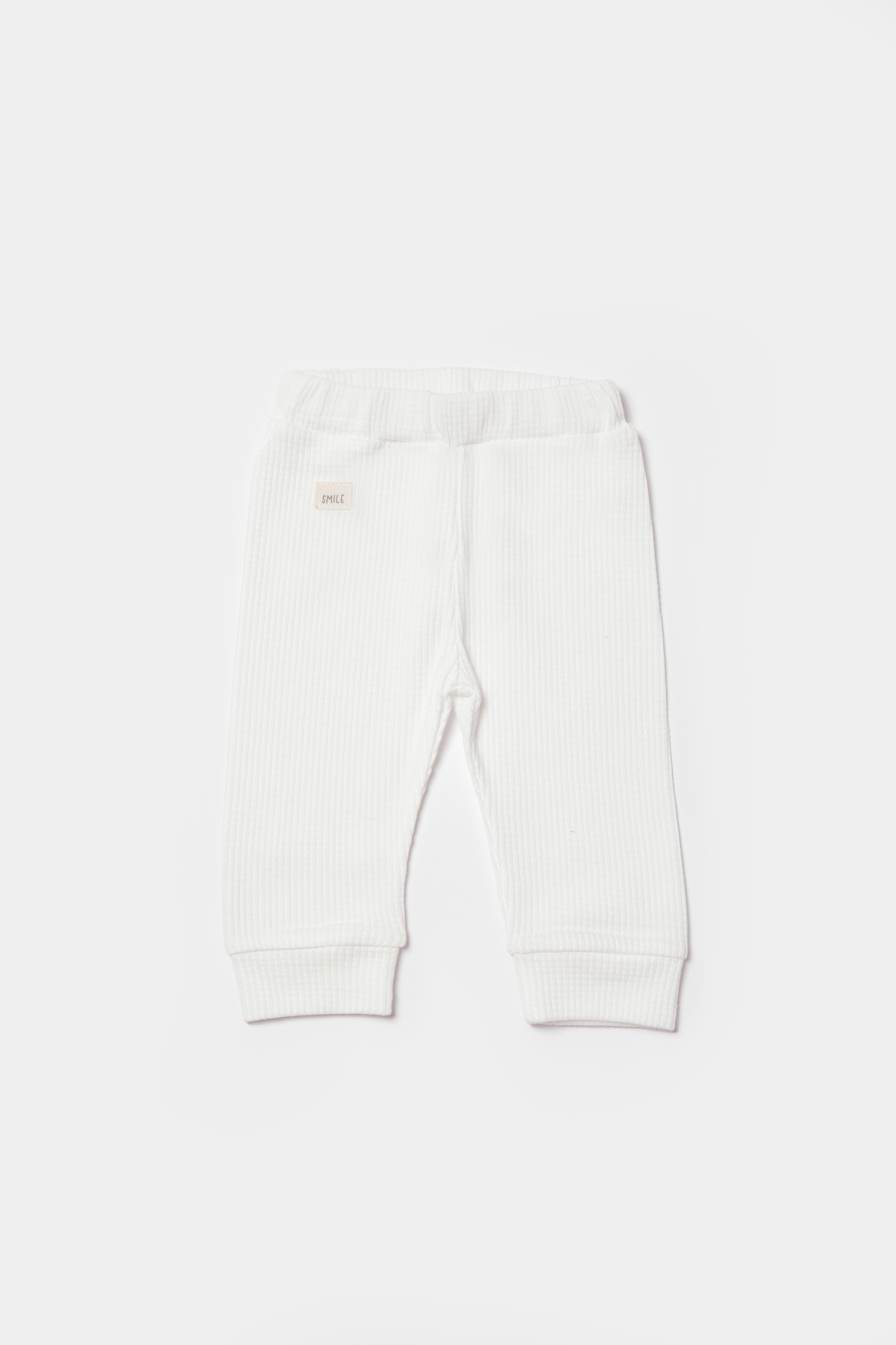 BİORGANİC WAFFLE SMILE TROUSERS ECRU SET