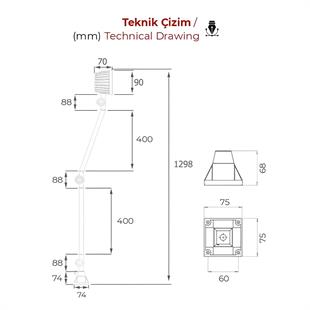 Mtr-L-54-67 Makina Aydınlatma Lambası 220V