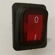 Geniş Körüklü Işıklı Anahtar ON-OFF 4P Kırmızı