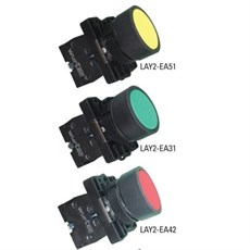 LAY5-EA31 Yaylı Plastik Buton 22mm Yeşil 