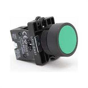 LAY5-EA31 Yaylı Plastik Buton 22mm Yeşil 