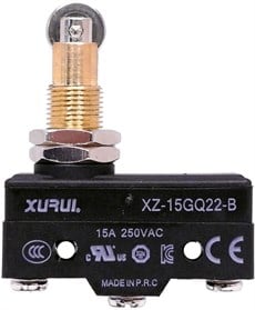 XZ-15GQ22-B (CM-1308) Dikey Metal Makaralı Pim 15A 1NO+1NC Mikro Switch