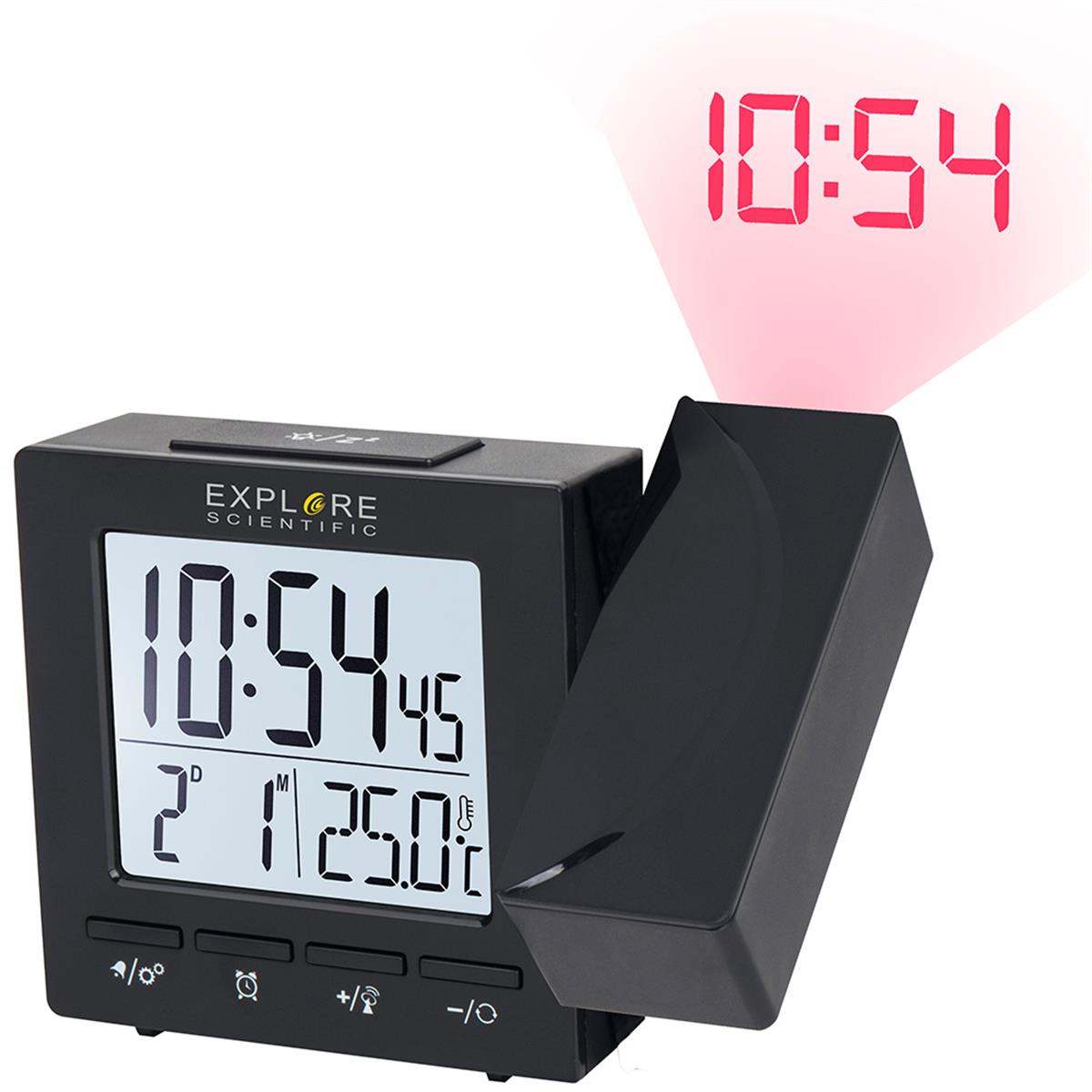 Explore Scientific RC Digital Projection Clock with Indoor Temperature ...