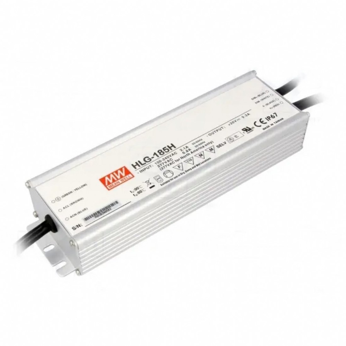 HLG-185H-12A MEANWELL AC-DC Single Output LED Driver Mix M