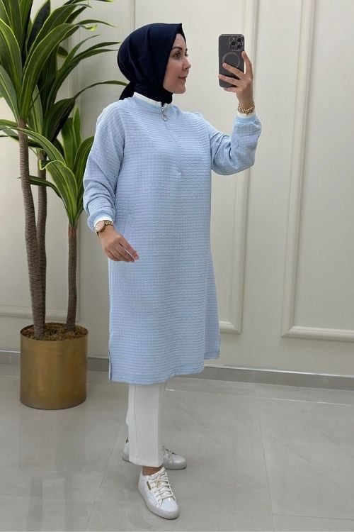 açık mavi tunik