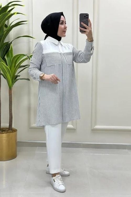 siyah beyaz tunik