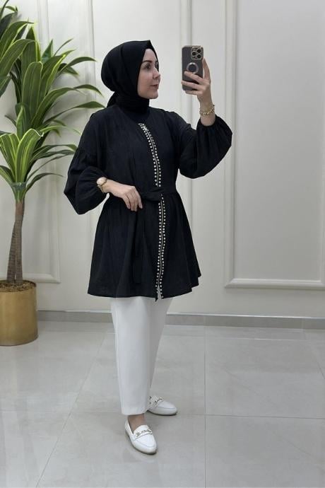 tesettür taşlı tunik