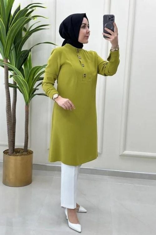 yeşil tunik
