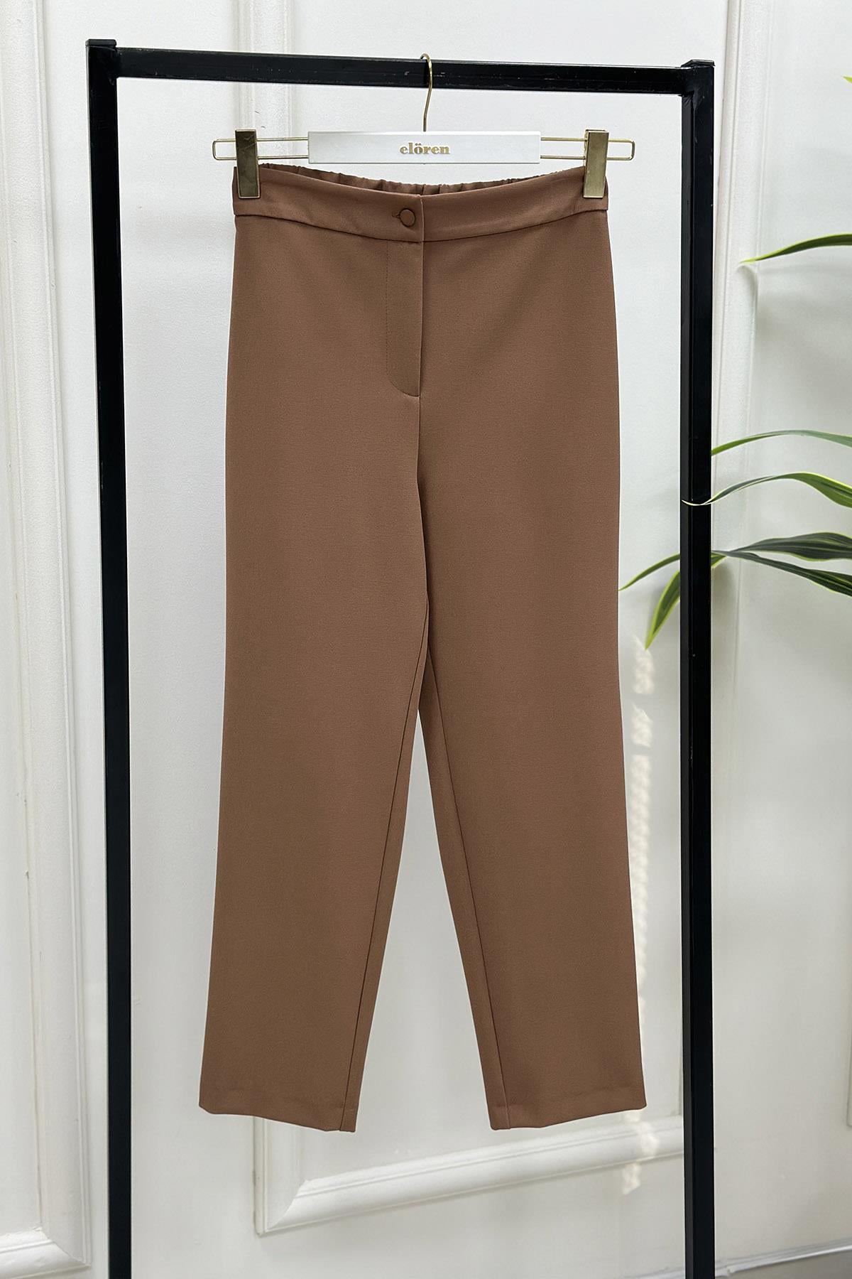 Pantolon Havuç Model Kadın Pantolon Koyu Vizon 1305
