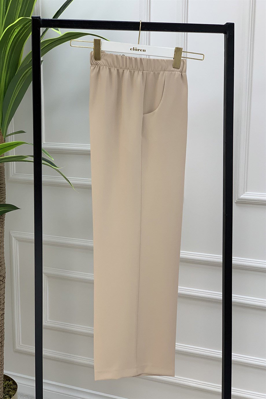 PantolonBol Paça Model Kadın Pantolon Bej 1193