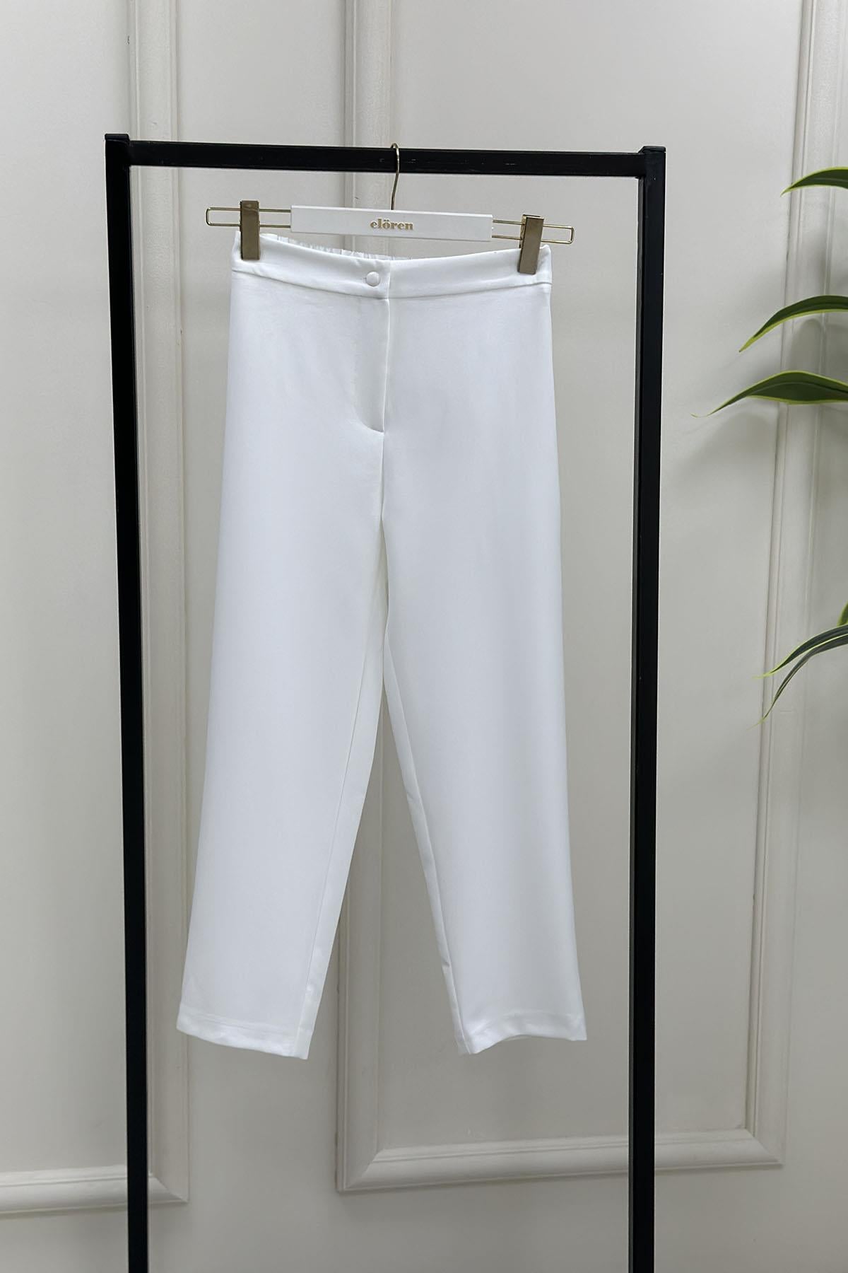 PantolonOzan Aydın Havuç Kesim Pantolon Beyaz OZN 5022