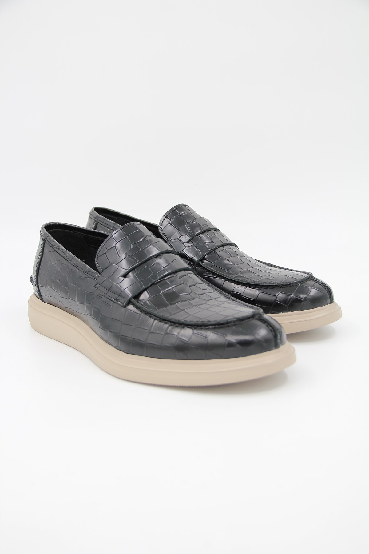 Freefoot 226825 Erkek Casual Ayakkabı - SİYAH CROCO DERİ