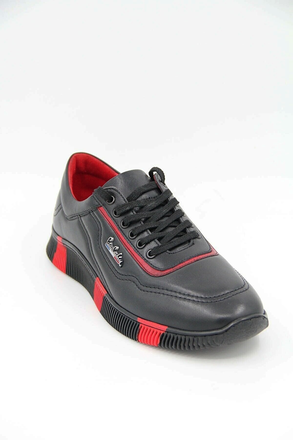 Pierre Cardin 649405 Erkek Spor Ayakkabı - SİYAH-KIRMIZI