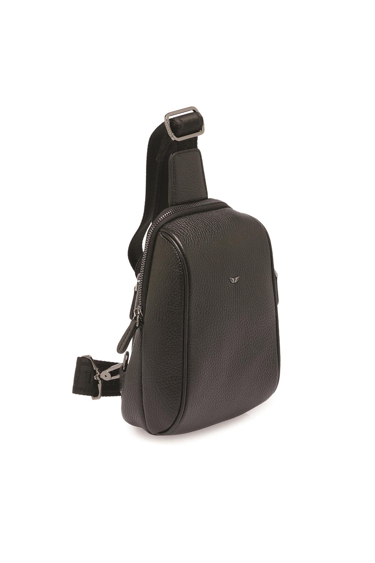 Tergan S1AC00021511-A41 Deri Unisex Çapraz Askılı Çanta - SİYAH