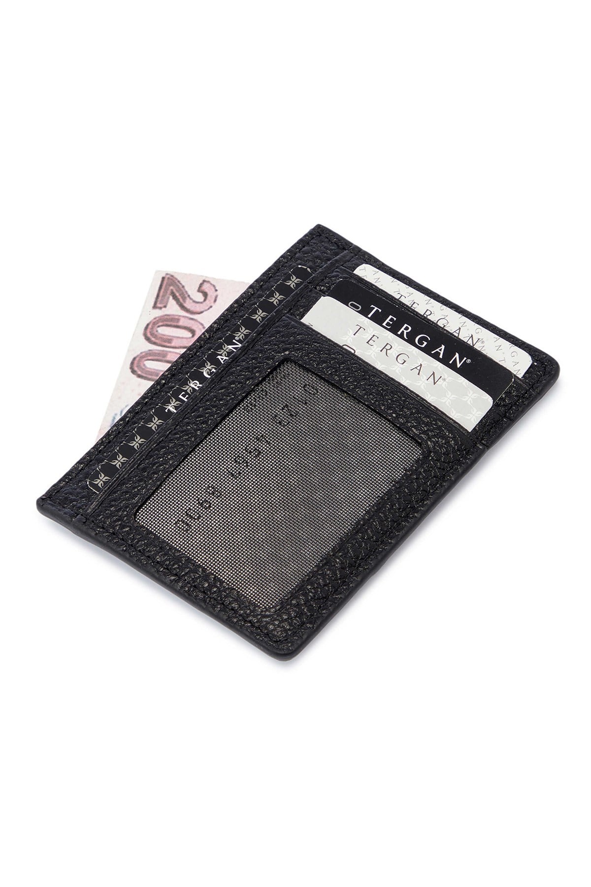 Tergan S1KK00001676-A41 Hakiki Deri Unisex Kredi Kartlık - SİYAH