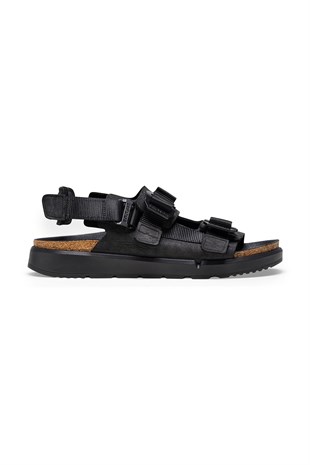 Birkenstock Shinjuku Nl Tx 1024599 Çift Bantlı Erkek Sandalet - SİYAH