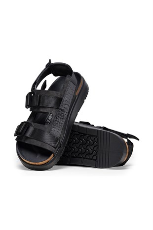 Birkenstock Shinjuku Nl Tx 1024599 Çift Bantlı Erkek Sandalet - SİYAH