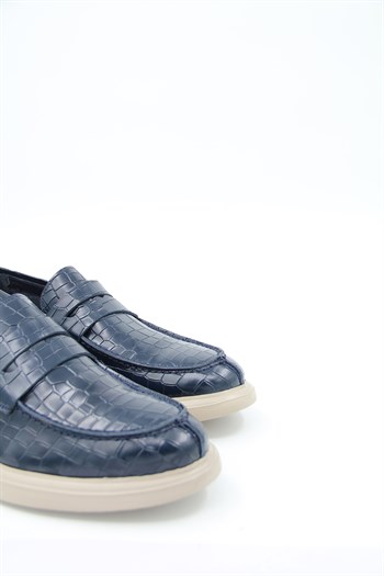 Freefoot 226825 Erkek Casual Ayakkabı - LACİVERT CROCO DERİ