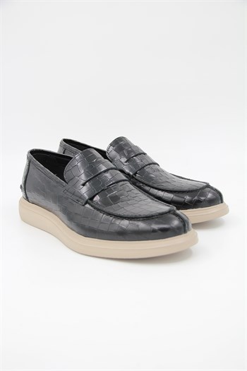 Freefoot 226825 Erkek Casual Ayakkabı - SİYAH CROCO DERİ