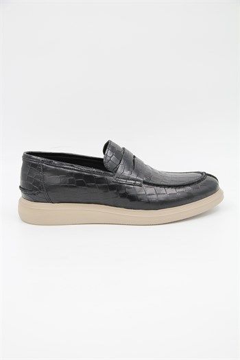 Freefoot 226825 Erkek Casual Ayakkabı - SİYAH CROCO DERİ