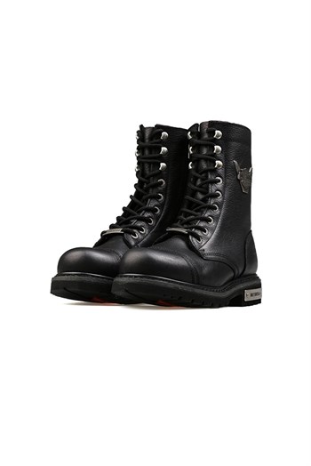 Harley Davidson 025G100328 Colmar Kadın Bot - SİYAH BASKILI DERİ