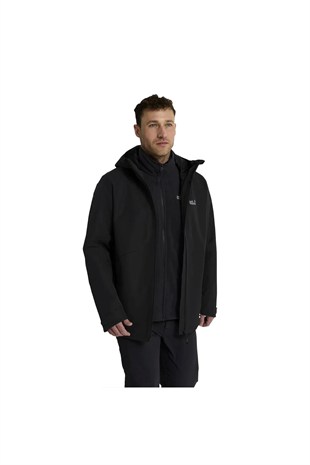 Jack Wolfskin Stonetrail 3in1 A66291 Erkek Outdoor Ceketi - SİYAH