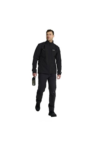 Jack Wolfskin Wild Winds A66309 Erkek Outdoor Ceketi - SİYAH