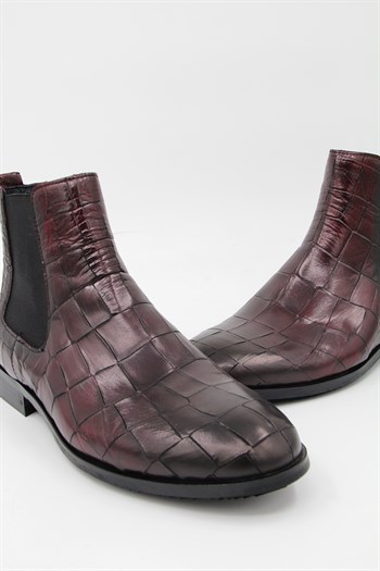 Luciano Bellini Bj3001 Reptil Erkek Klasik Bot - BORDO
