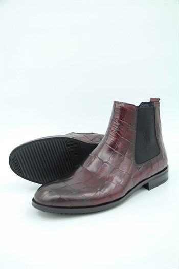 Luciano Bellini Bj3001 Reptil Erkek Klasik Bot - BORDO
