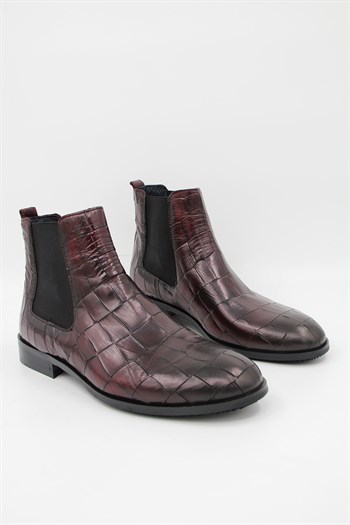 Luciano Bellini Bj3001 Reptil Erkek Klasik Bot - BORDO