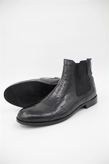 Luciano Bellini Bj3001 Reptil Erkek Klasik Bot - SİYAH