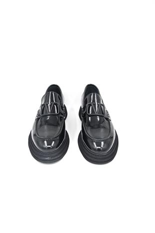 Luciano Bellini C22805-2 Erkek Loafer Ayakkabı - SİYAH RUGAN